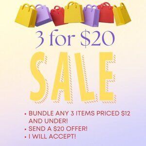 3 for $20 Sale on Items $12 and Under